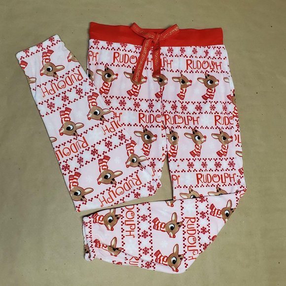 Rudolph Pajama Pants XS (0-2) Pink/Red - Picture 4 of 8